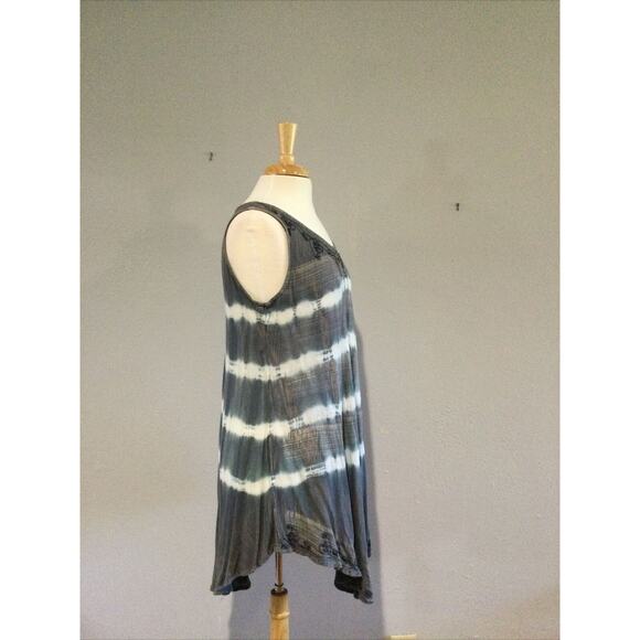 Zuriet Beaded Grey & White Tunic/Cover Up/Mini Dress Free Size - Picture 6 of 16